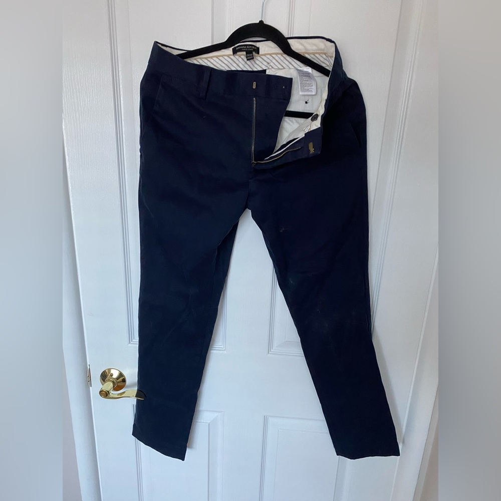 Banana republic blue slim straight chinos size 28x30
